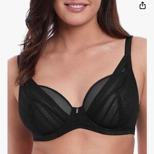 Freya Cameo High Apex Plunge Underwire Bra in Black US 30DD